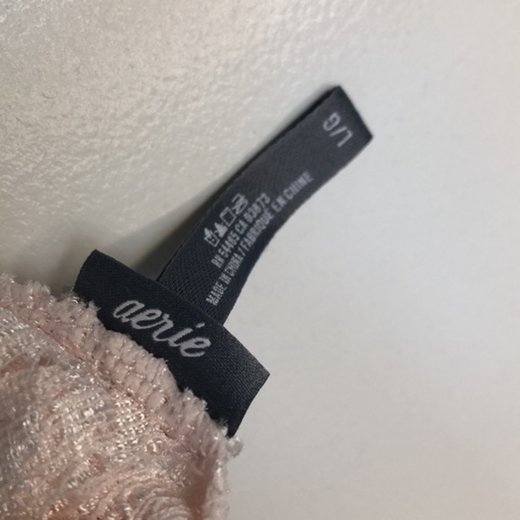 AERIE | Women’s Pale Pink Aerie Lace Halter Bralette, Size Large - Picture 7 of 8